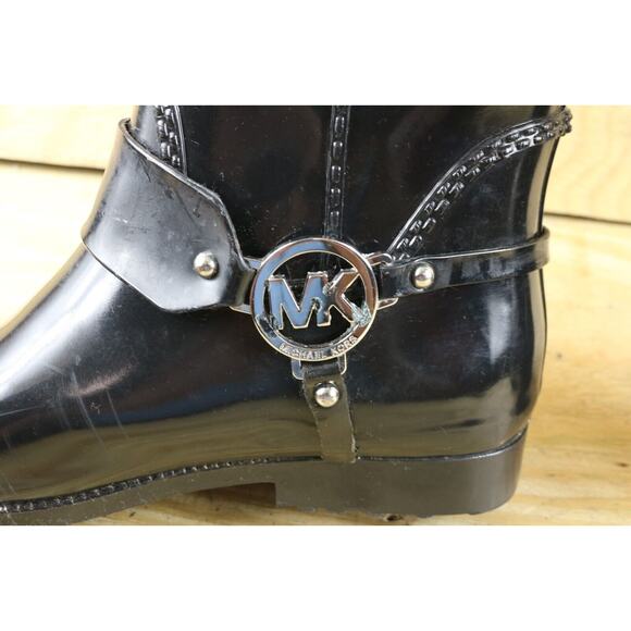 Michael Kors Boots Womens 9M Black Brown Multi Fulton Harness Rain Boots Tall - Picture 9 of 10